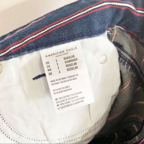 American Eagle Striped High Rise Mini Denim Skirt - Picture 9 of 9